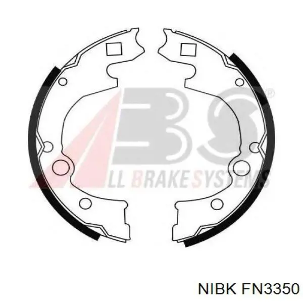 FN3350 Nibk Колодки гальмівні задні, барабанні