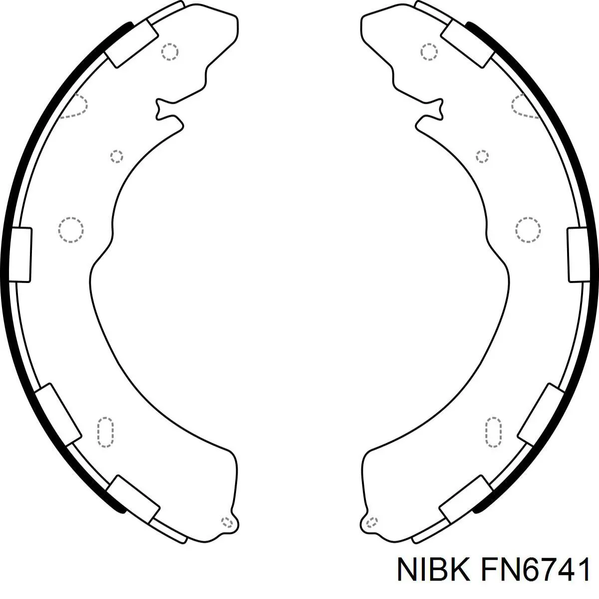 FN6741 Nibk Колодки гальмівні задні, барабанні