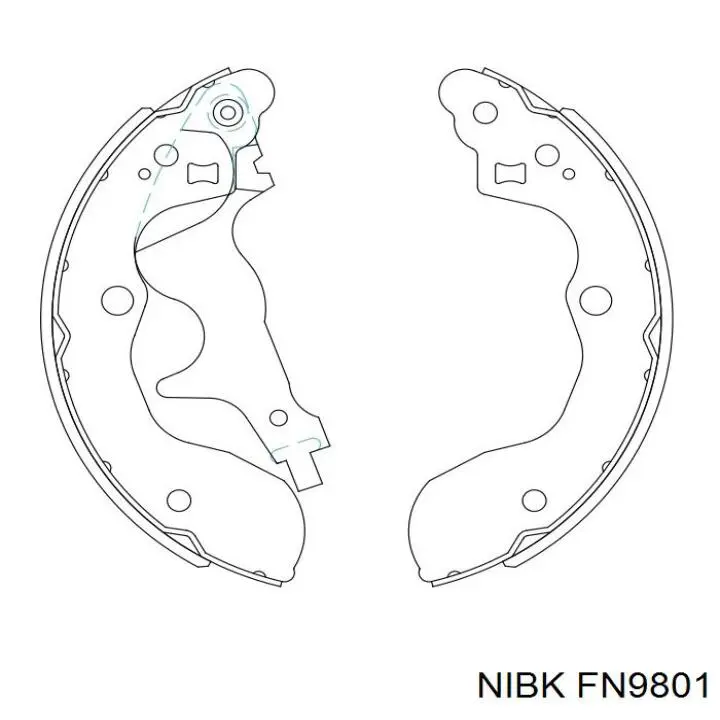 Колодки гальмові задні, барабанні Nibk FN9801 ціна, від 32.53 USD