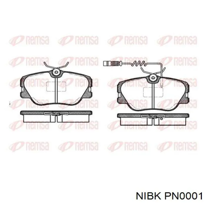 Купити PN0001 Nibk Колодки гальмівні передні, дискові