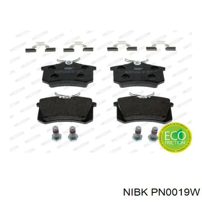 Задні гальмівні колодки PN0019W Nibk