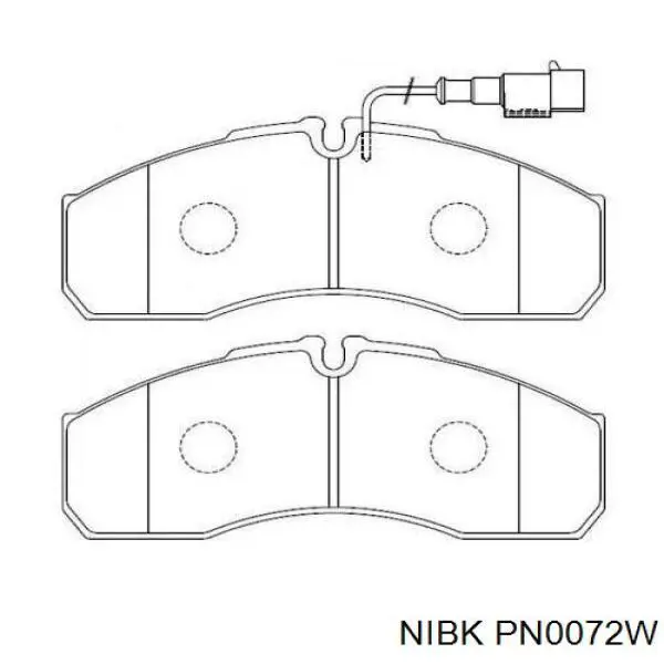 Колодки гальмівні передні, дискові PN0072W Nibk