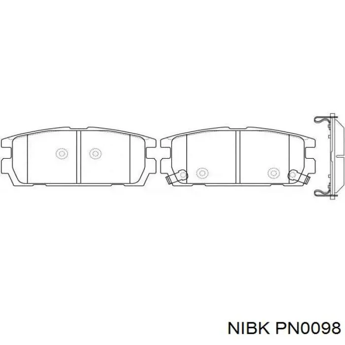 PN0098 Nibk Колодки гальмівні задні, дискові