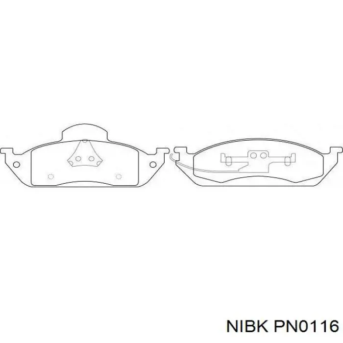 Колодки гальмівні передні, дискові PN0116 Nibk