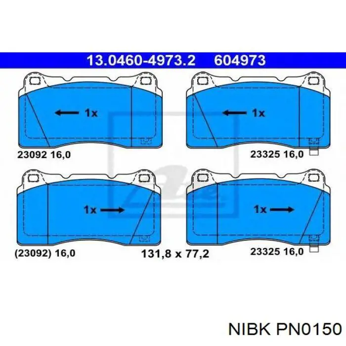 Передні тормозні колодки PN0150 Nibk