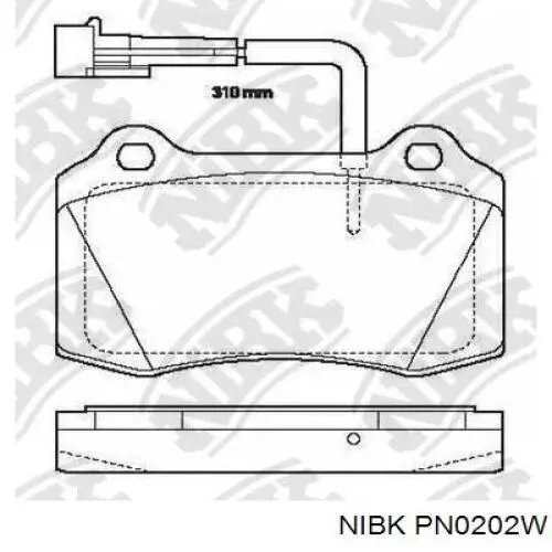 Задні гальмівні колодки PN0202W Nibk