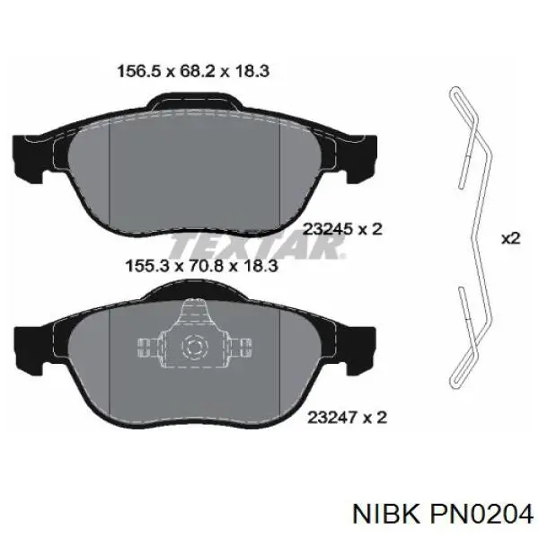 Передні тормозні колодки PN0204 Nibk