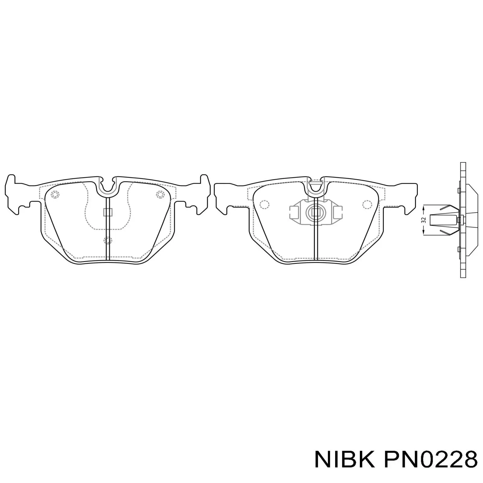 Задні гальмівні колодки PN0228 Nibk