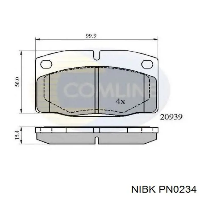 Гальмівні колодки Nibk PN0234 ціна, від 10.56 USD