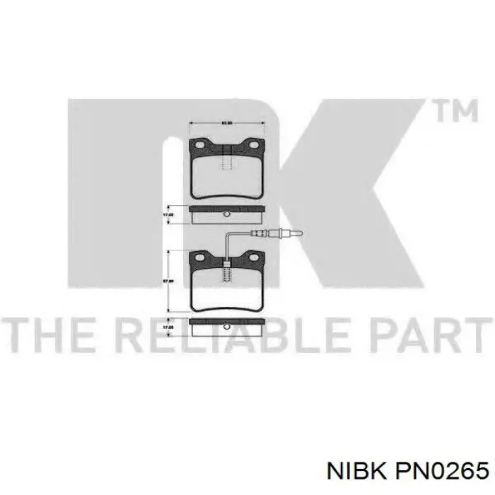 Задні дискові колодки Nibk PN0265