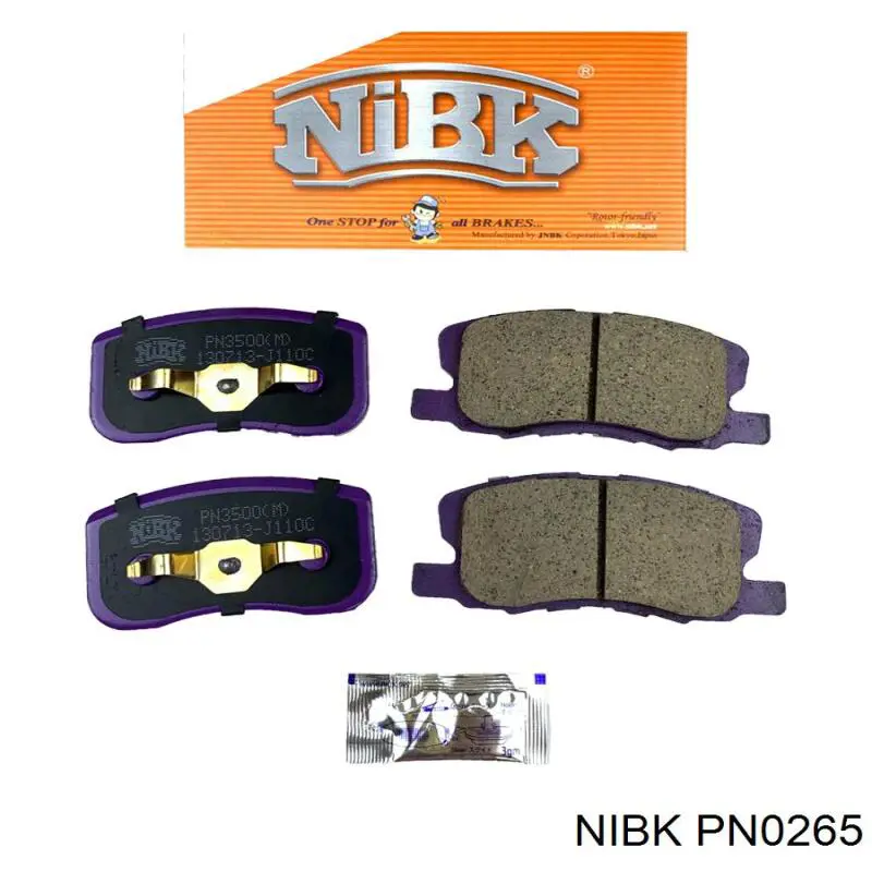 PN0265 Nibk Колодки гальмівні задні, дискові
