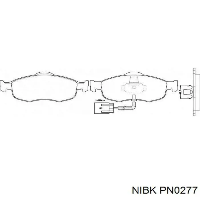 PN0277 Nibk колодки гальмівні передні, дискові