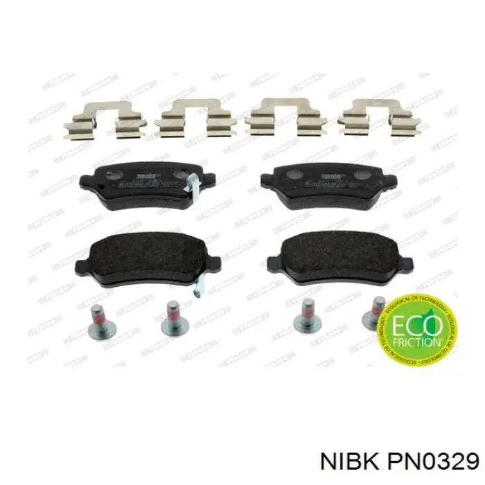PN0329 Nibk Колодки гальмівні задні, дискові