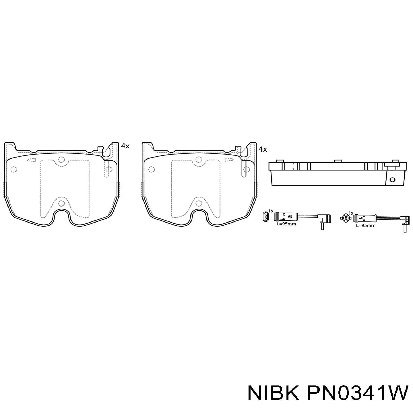 Гальмівні колодки Nibk PN0341W ціна, від 52.68 USD