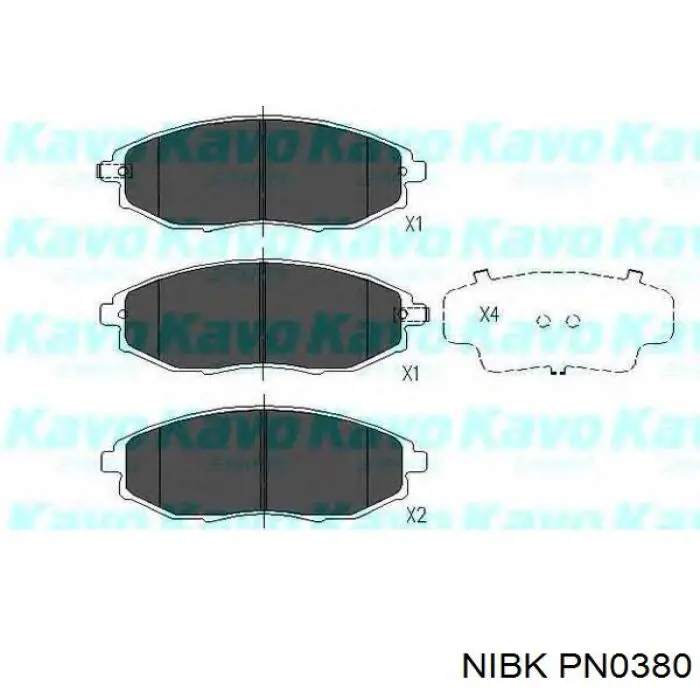 Гальмівні колодки Nibk PN0380 ціна, від 19.26 USD