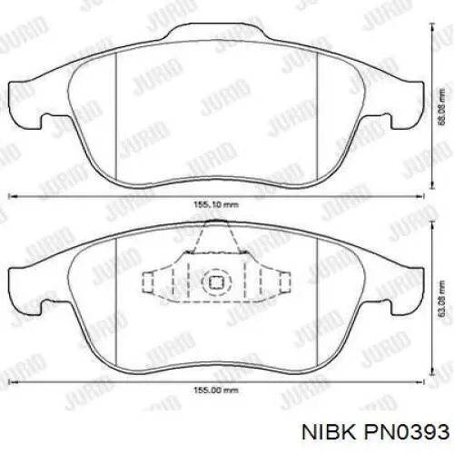 Купити PN0393 Nibk Колодки гальмівні передні, дискові