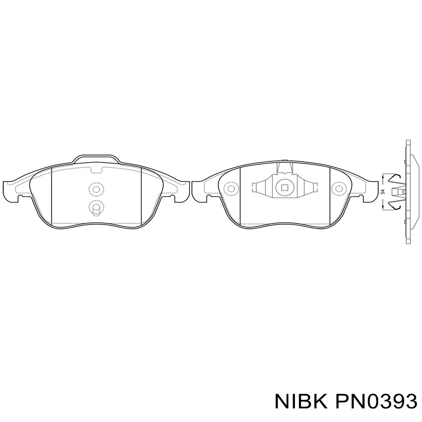 PN0393 Nibk колодки гальмівні передні, дискові