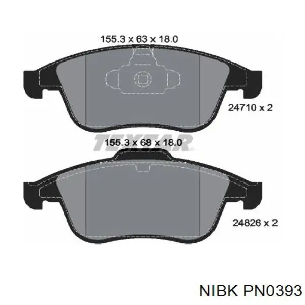 Гальмівні колодки Nibk PN0393 ціна, від 32.69 USD