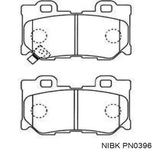Колодки гальмові задні, дискові PN0396 Nibk