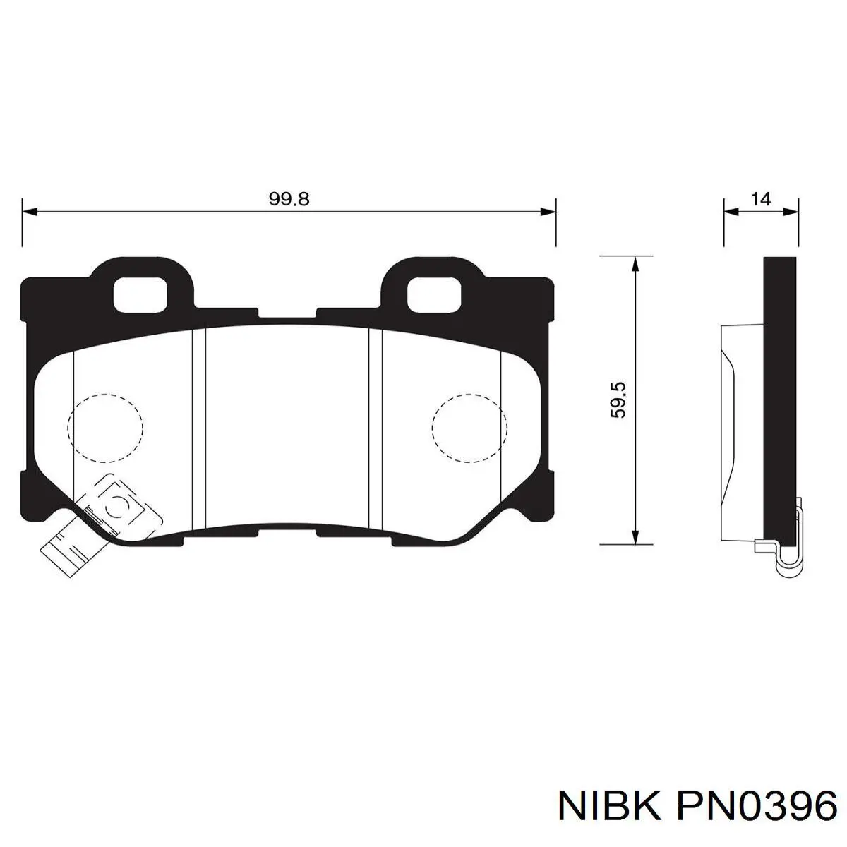 PN0396 Nibk Колодки гальмівні задні, дискові