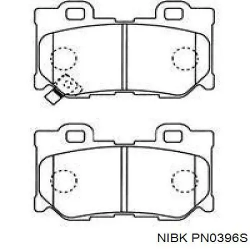 Задні гальмівні колодки PN0396S Nibk