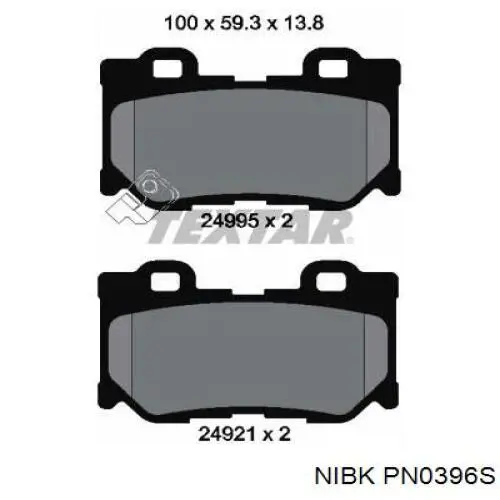 PN0396S Nibk Колодки гальмівні задні, дискові