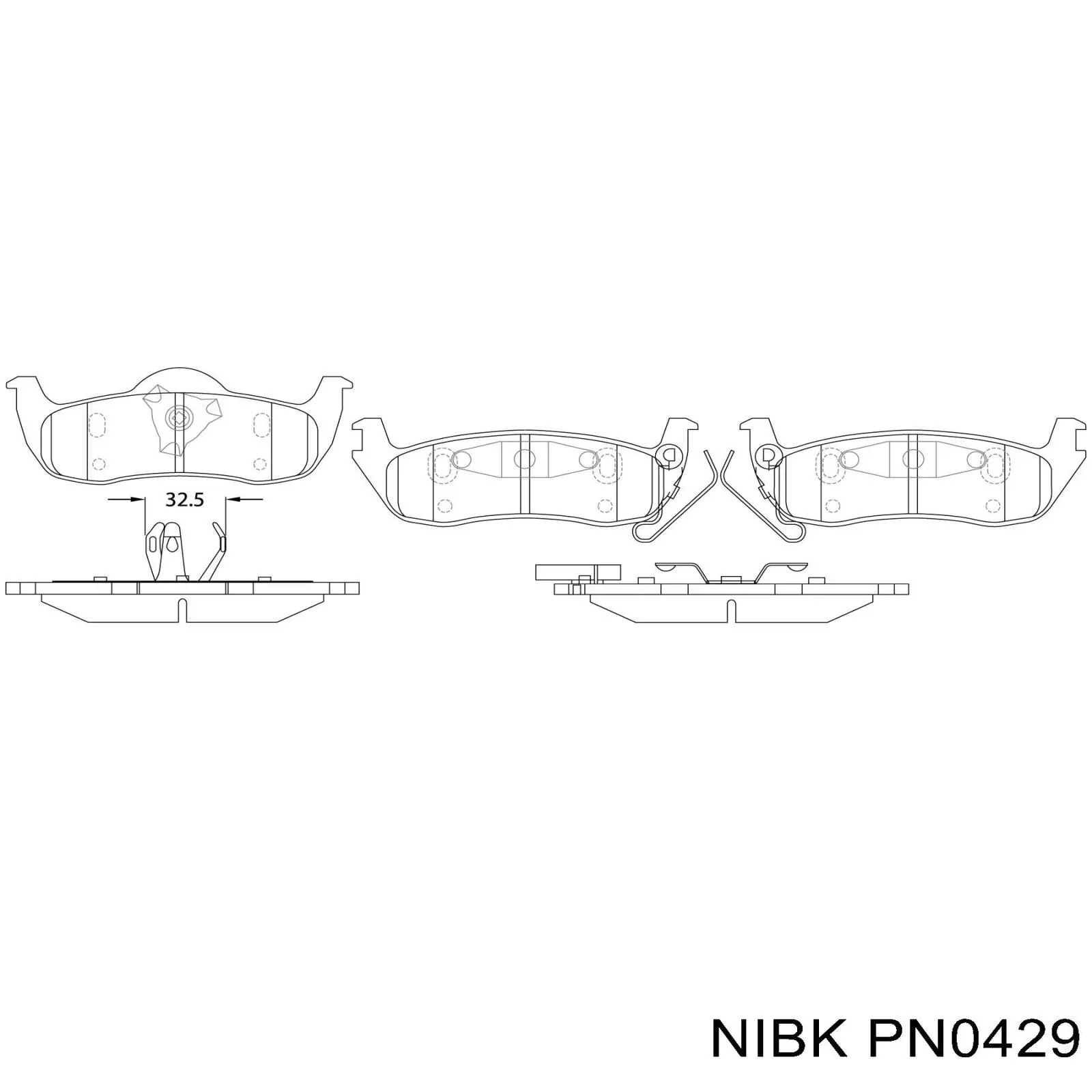 Колодки гальмові задні, дискові PN0429 Nibk