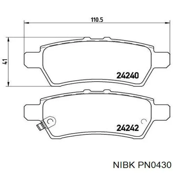 PN0430 Nibk Колодки гальмівні задні, дискові