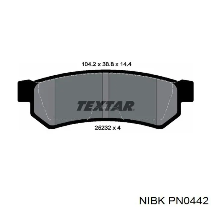 Задні гальмівні колодки PN0442 Nibk