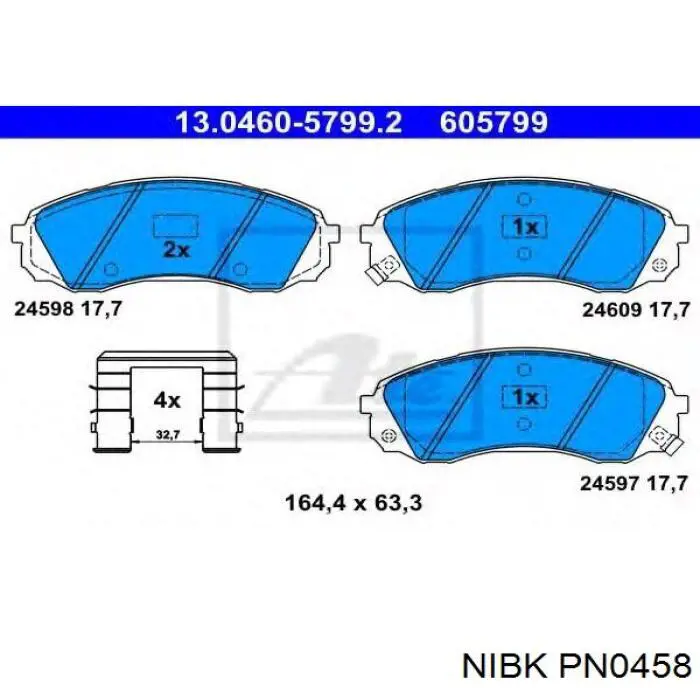 PN0458 Nibk Передні гальмівні колодки