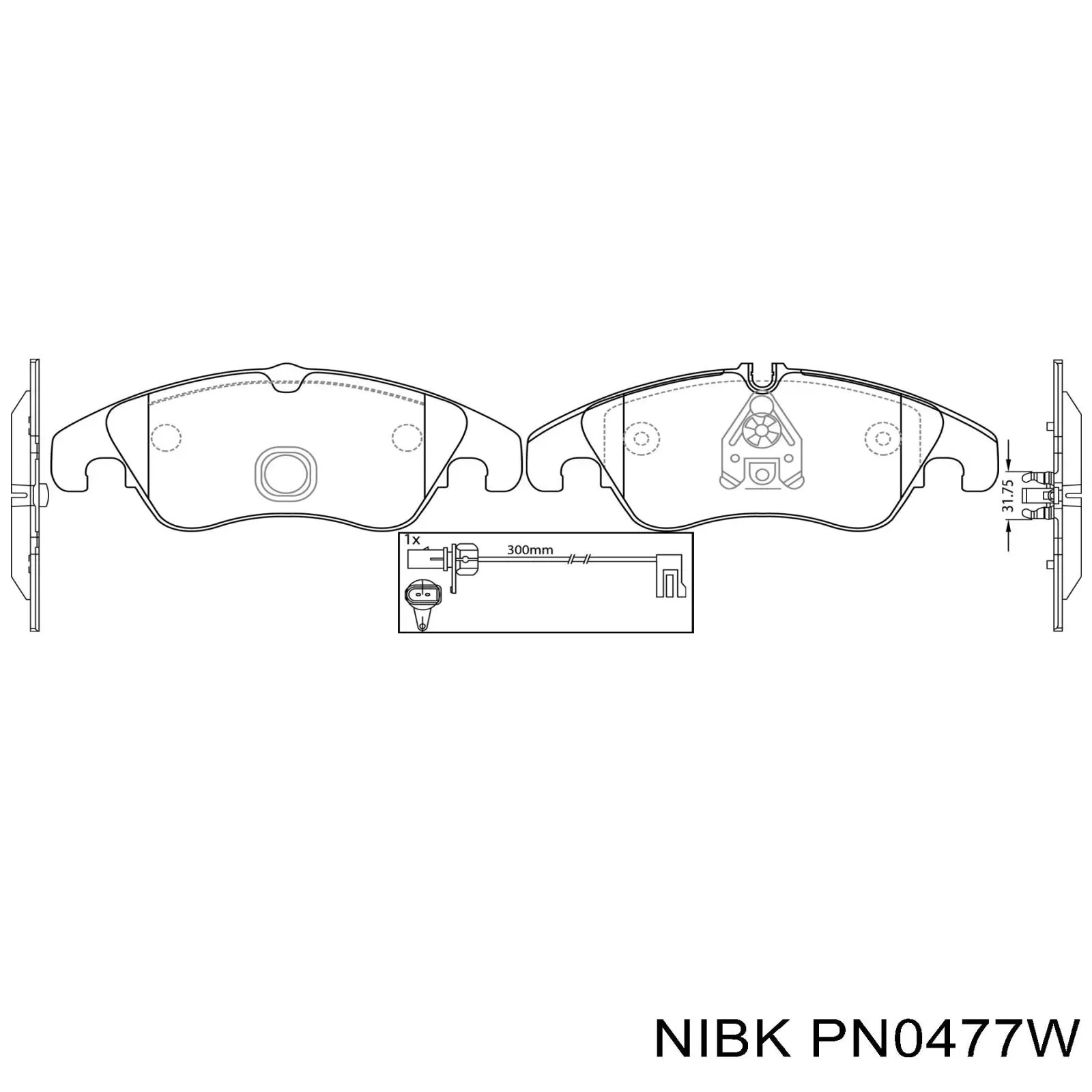 Передні тормозні колодки PN0477W Nibk