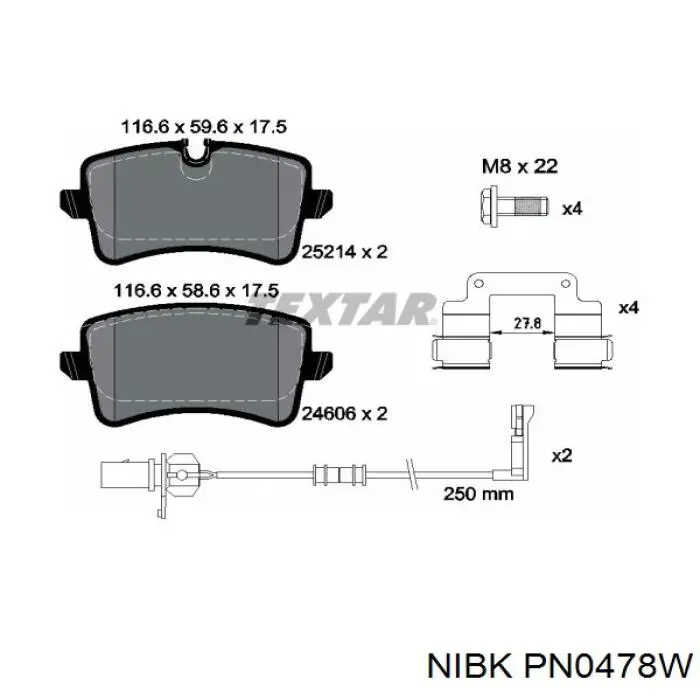 Купити PN0478W Nibk Задні колодки