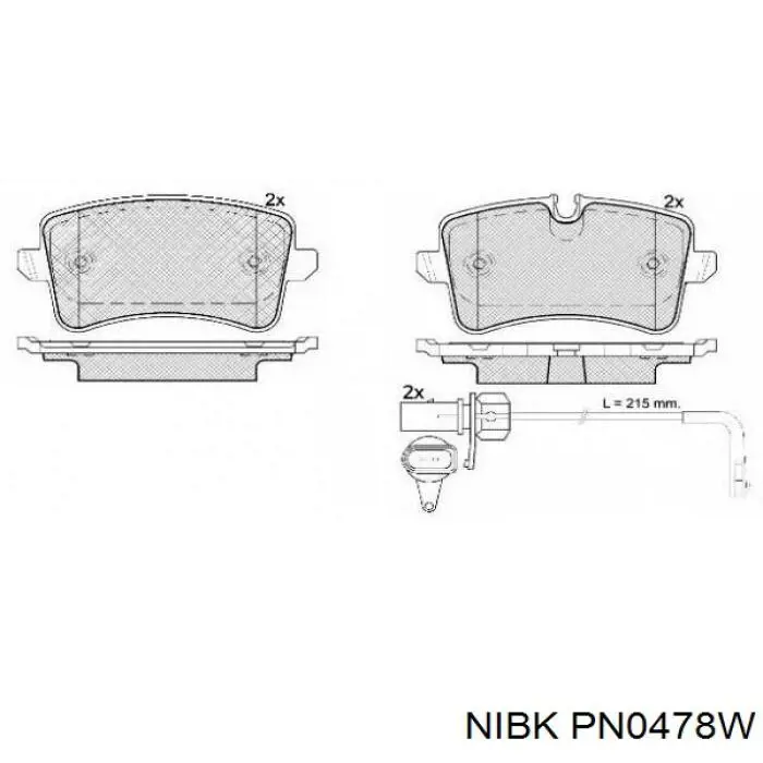 PN0478W Nibk колодки гальмові задні, дискові