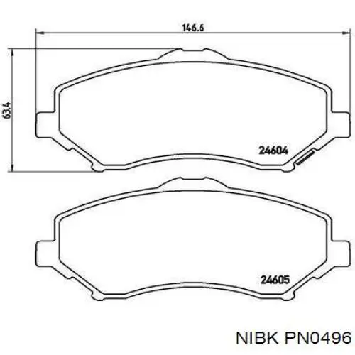 Гальмівні колодки Nibk PN0496 ціна, від 33.71 USD
