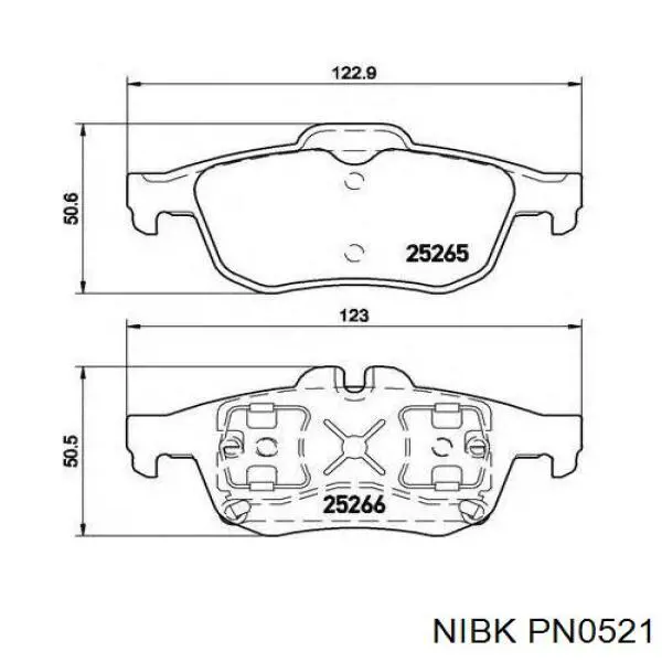 Задні дискові колодки Nibk PN0521