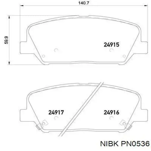 Гальмівні колодки Nibk PN0536 ціна, від 24.54 USD