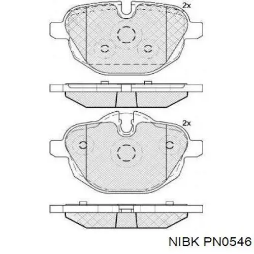 PN0546 Nibk колодки гальмові задні, дискові