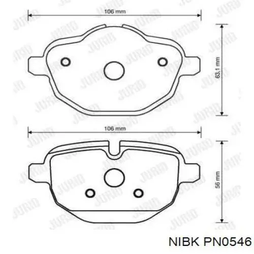 Задні гальмівні колодки Nibk PN0546 ціна, від 55.07 USD