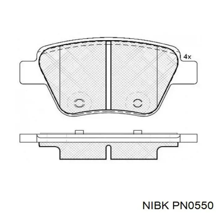 Задні гальмівні колодки Nibk PN0550 ціна, від 15.65 USD