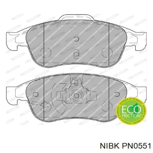 Гальмівні колодки Nibk PN0551 ціна, від 20.91 USD
