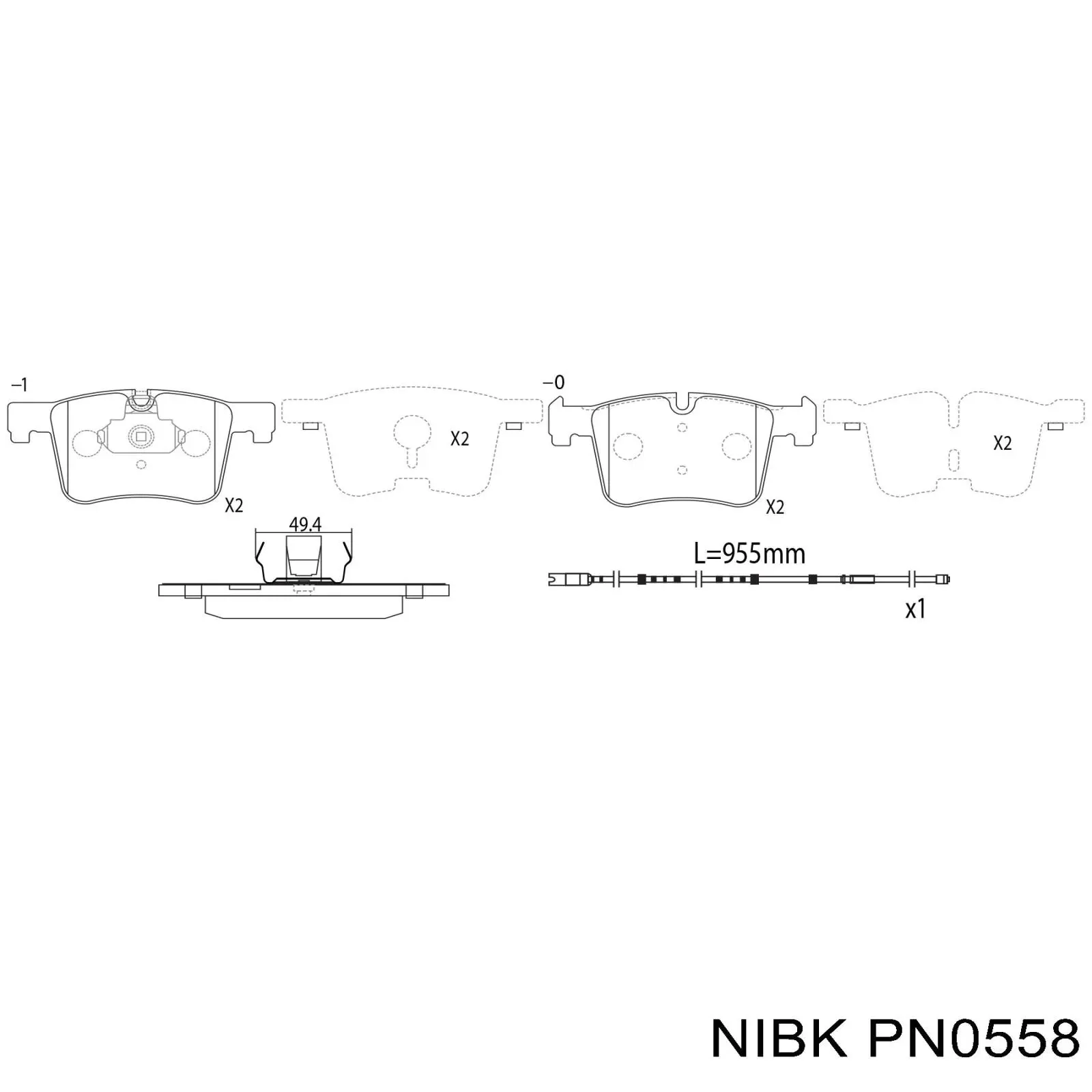 Купити PN0558 Nibk Колодки гальмівні передні, дискові