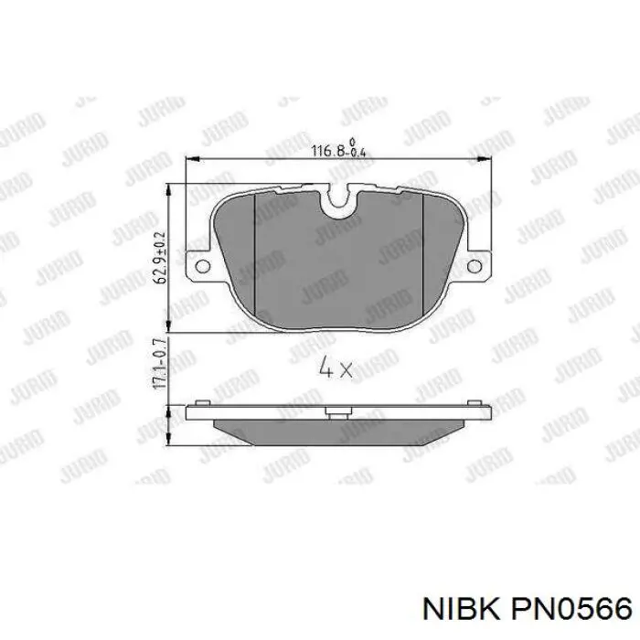 Задні гальмівні колодки Nibk PN0566 ціна, від 51.42 USD