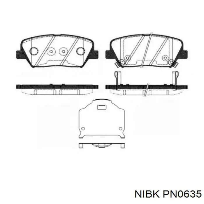 Гальмівні колодки Nibk PN0635 ціна, від 24.46 USD