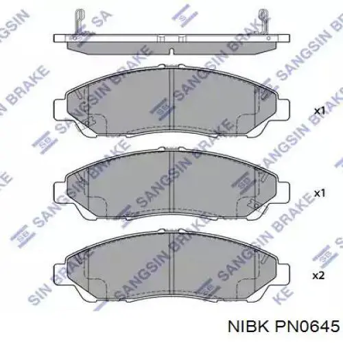 Купити PN0645 Nibk Колодки гальмівні передні, дискові