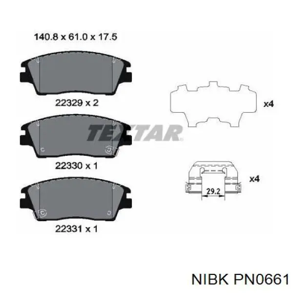 Передні тормозні колодки PN0661 Nibk
