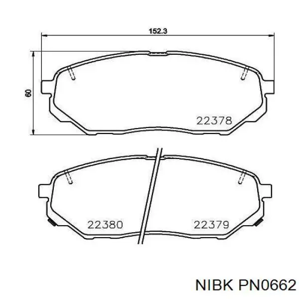 Купити PN0662 Nibk Колодки гальмівні передні, дискові
