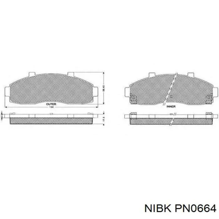 PN0664 Nibk Передні гальмівні колодки