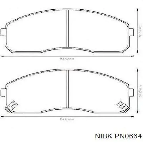 Гальмівні колодки Nibk PN0664 ціна, від 17.86 USD