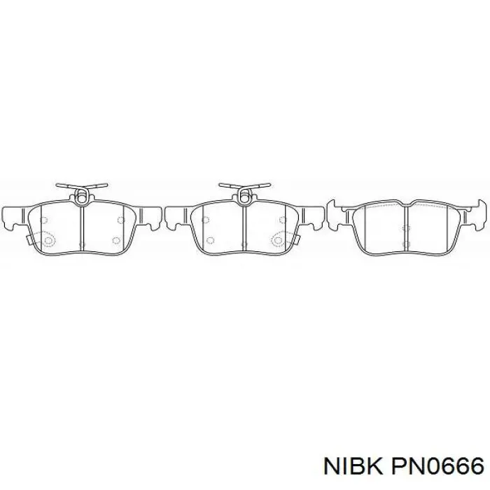 Задні гальмівні колодки Nibk PN0666 ціна, від 22.55 USD