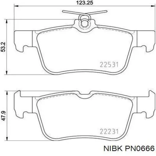 Купити PN0666 Nibk Задні колодки